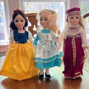 Elegant Princess Doll Trio - Snow, White, Alice in Wonderland, and Rapunzel